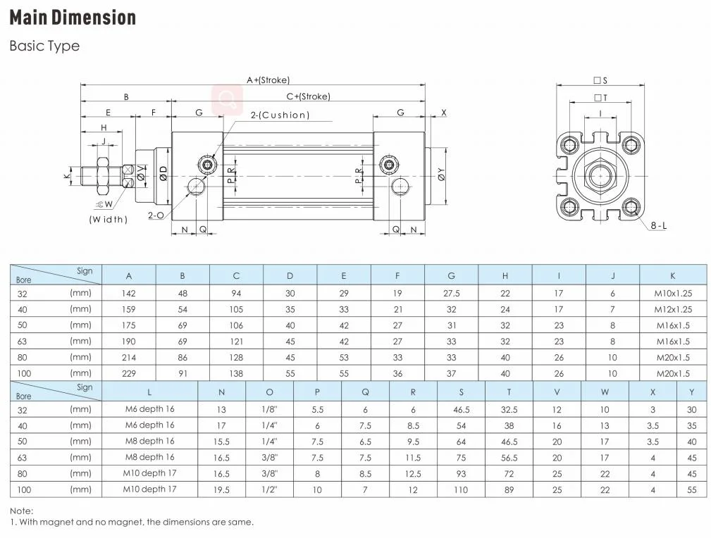 China Manufacturer ISO Standard OEM SMC Type Camozzi Customzied Sc DNC Si Ma Sda Mini Pneumatic Air Cylinder